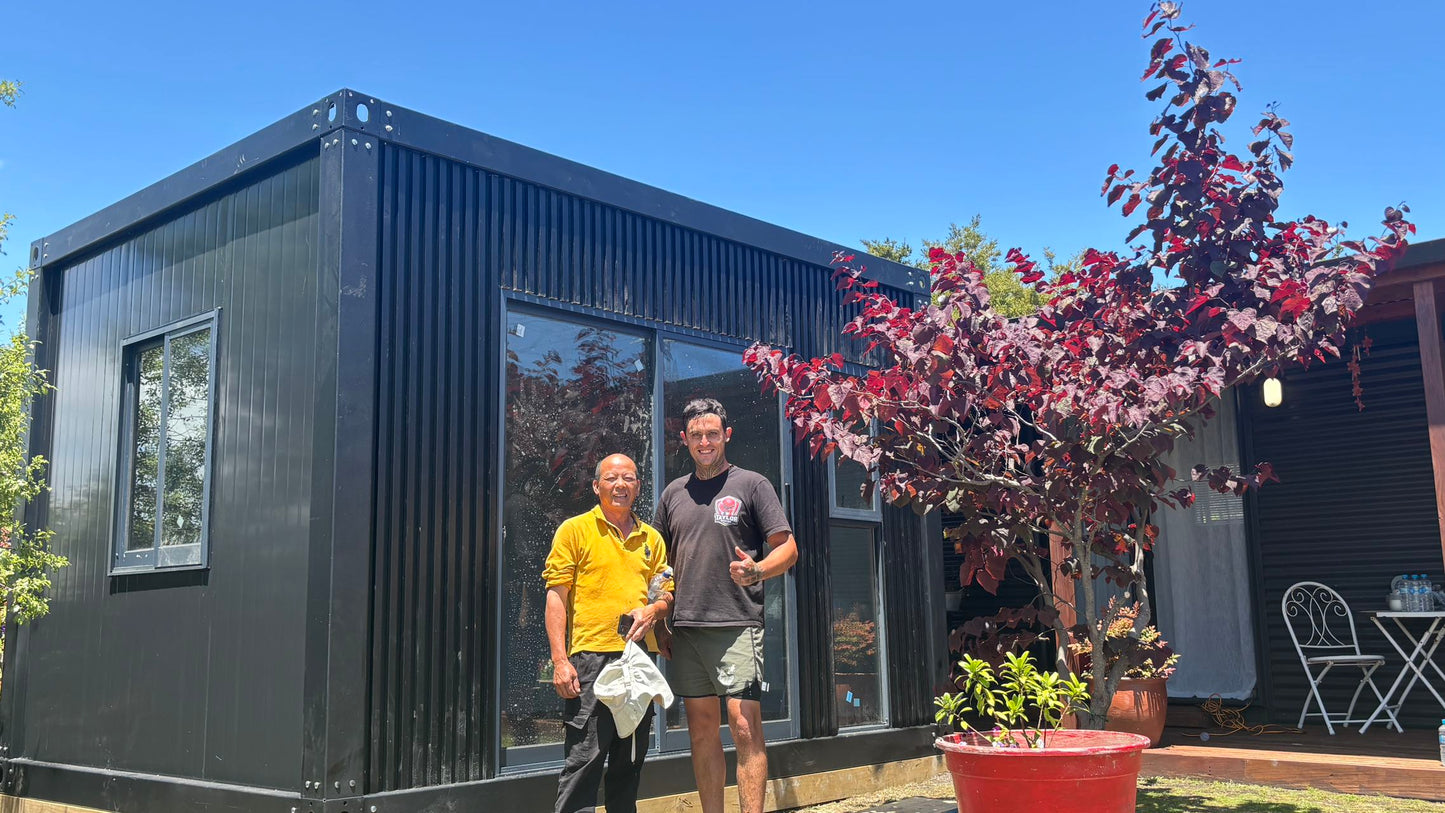 Cabin house 4x3 with beautiful window and outside decoration